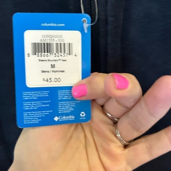 NWT men's Columbia fleece zip vest in black - Picture 5 of 7